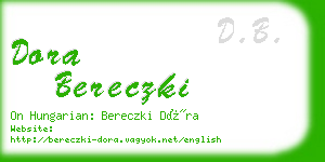 dora bereczki business card